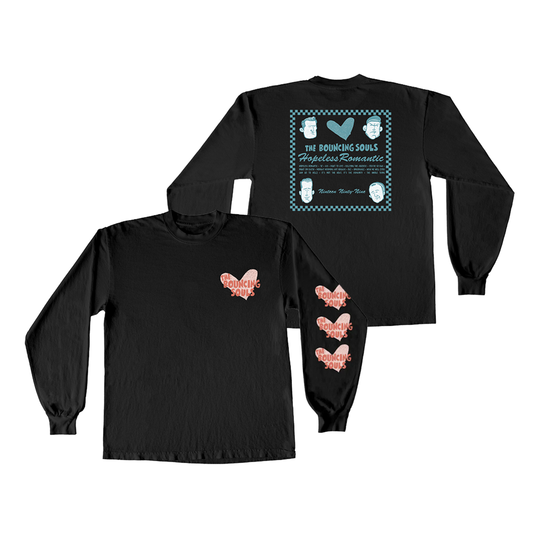 Hopeless Romantic Hearts Black Long Sleeve